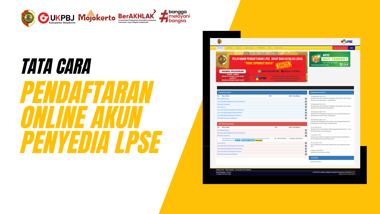 Tata Cara Pendaftaran Online Akun Penyedia LPSE